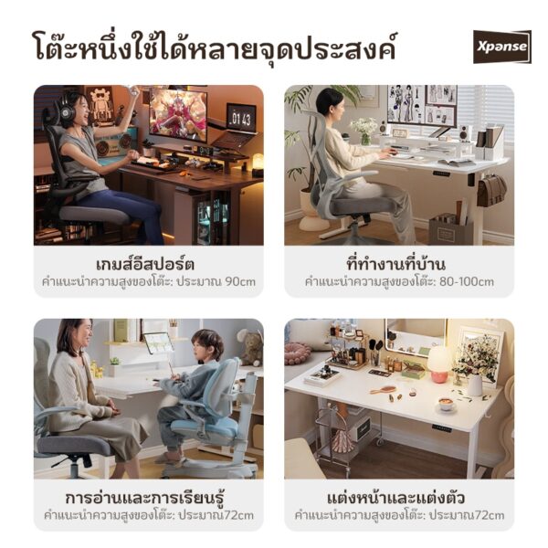 XPANSE โต๊ะทำงานยืดหยุ่นไฟฟ้า ที่เหมาะสมต่อรูปร่างมนุษย์ ใช้ได้สำหรับการทำงาน การเรียนรู้และเล่น - Image 7