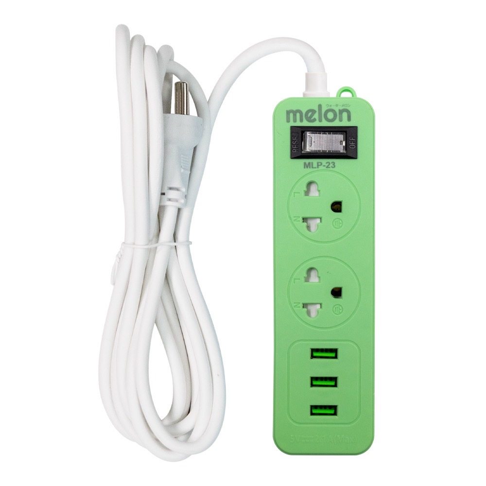 ปลั๊กไฟ Melon 2 ช่อง 1 สวิตซ์ 3 USB สายยาว 1.5 ม. - Image 3
