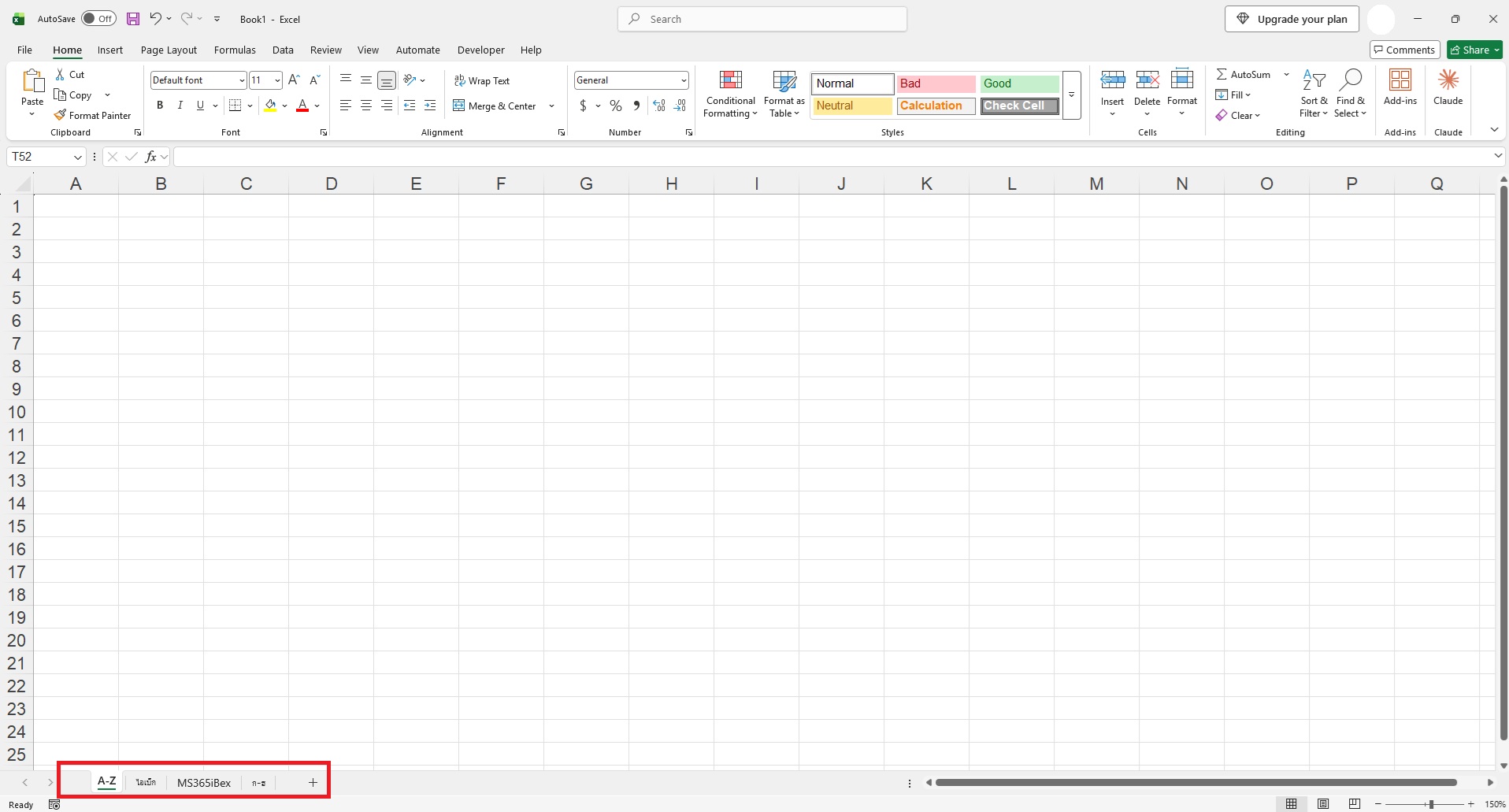 แถบชื่อชีตใน Excel แสดงตัวอักษรไทยเล็กกว่าตัวอักษรอังกฤษ หลังอัปเดต Microsoft 365
