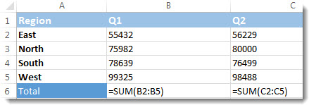 ตัวอย่างชีต Excel จริงที่เปิดโหมด Show Formulas แสดงสูตร SUM แทนตัวเลขผลลัพธ์