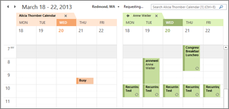 ปฏิทิน Google Calendar แสดงเคียงข้างกับ Outlook Calendar