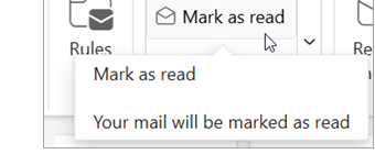 ตัวอย่าง Quick Step ชื่อ Mark as read ใน Outlook