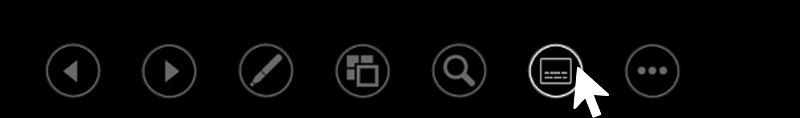 ปุ่ม Toggle Subtitles ในแถบเครื่องมือขณะนำเสนอสไลด์ PowerPoint