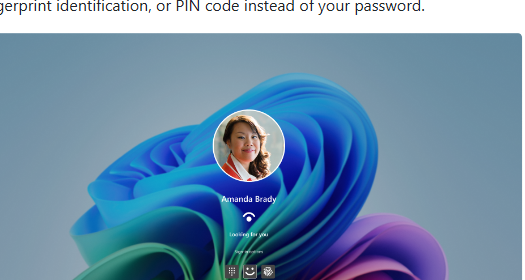 หน้าจอล็อกอิน Windows 11 หลังตั้งค่า Windows Hello เรียบร้อยแล้ว