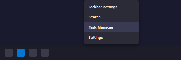 เมนูคลิกขวาที่ Taskbar เลือก Task Manager บน Windows 11
