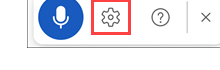 แถบเครื่องมือ Dictate ใน Word มีไอคอนไมโครโฟน ตั้งค่า และปิด