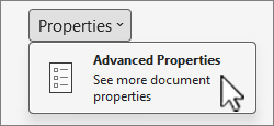 ปุ่ม Advanced Properties ในหน้า Info ของ Word