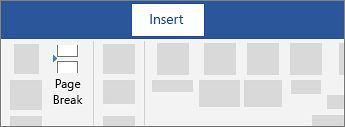 ปุ่ม Page Break อยู่บนแท็บ Insert ใน Word
