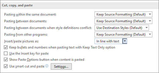 ไอคอน Paste Options ที่โผล่ขึ้นมาหลังวางข้อความในเอกสาร Word