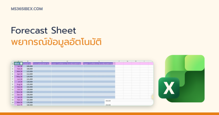 ปกบทความ Forecast Sheet ใน Excel พยากรณ์ข้อมูลอัตโนมัติ